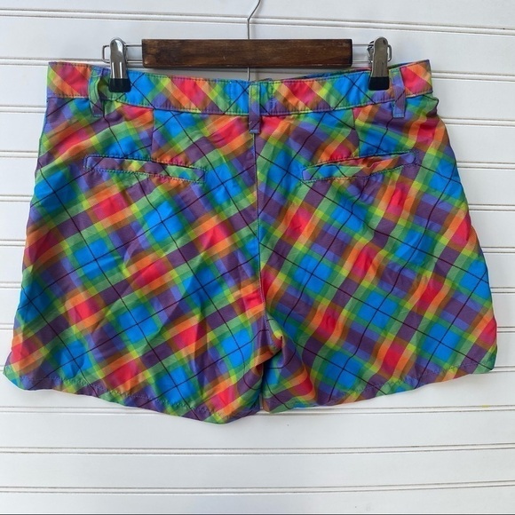 Rainbow plaid Shorts Size 12 - Picture 2 of 11